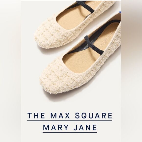Rothy’s The Max Square Toe Mary Jane ballet Flats in cream. 10.5 - Picture 1 of 17
